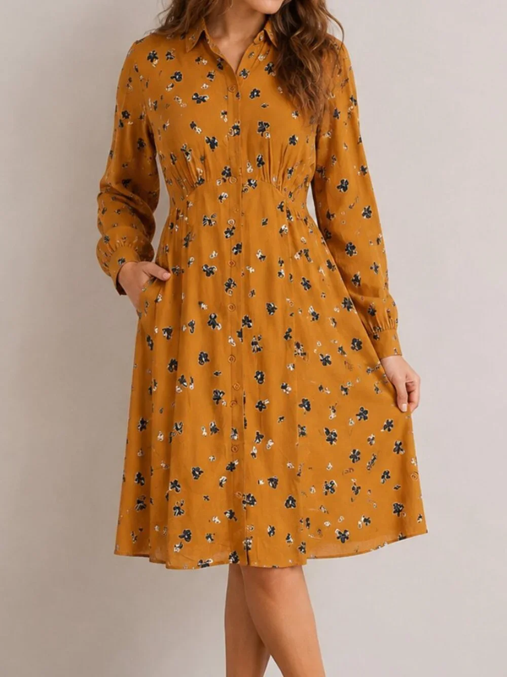 uniqlo long sleeve shirt dress Women's Long-Sleeve Long Shirt Dress (Hana Tajima)